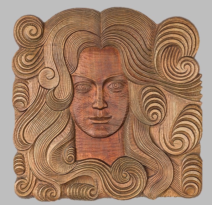 Płaskorzeźba przedstawiająca głowę bogini Wenus